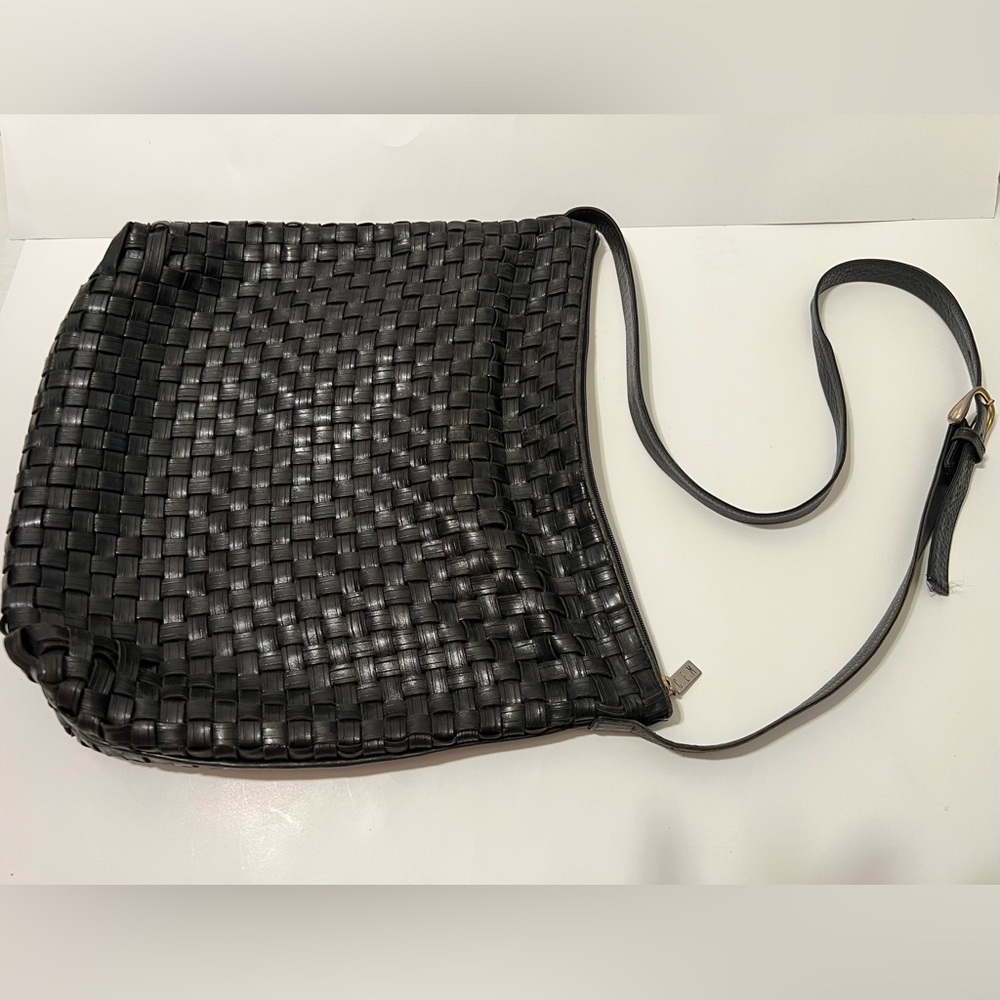 100% black leather purse